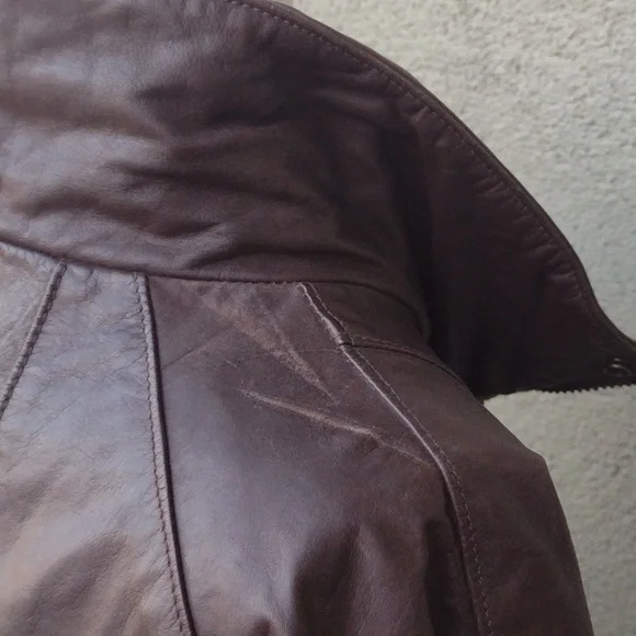 Vintage Star Sportswear Brown Leather Jacket XL